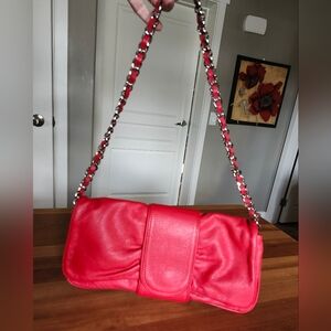 Mint Condition, Gorgeous Red Leather Bag. Made In Italy.